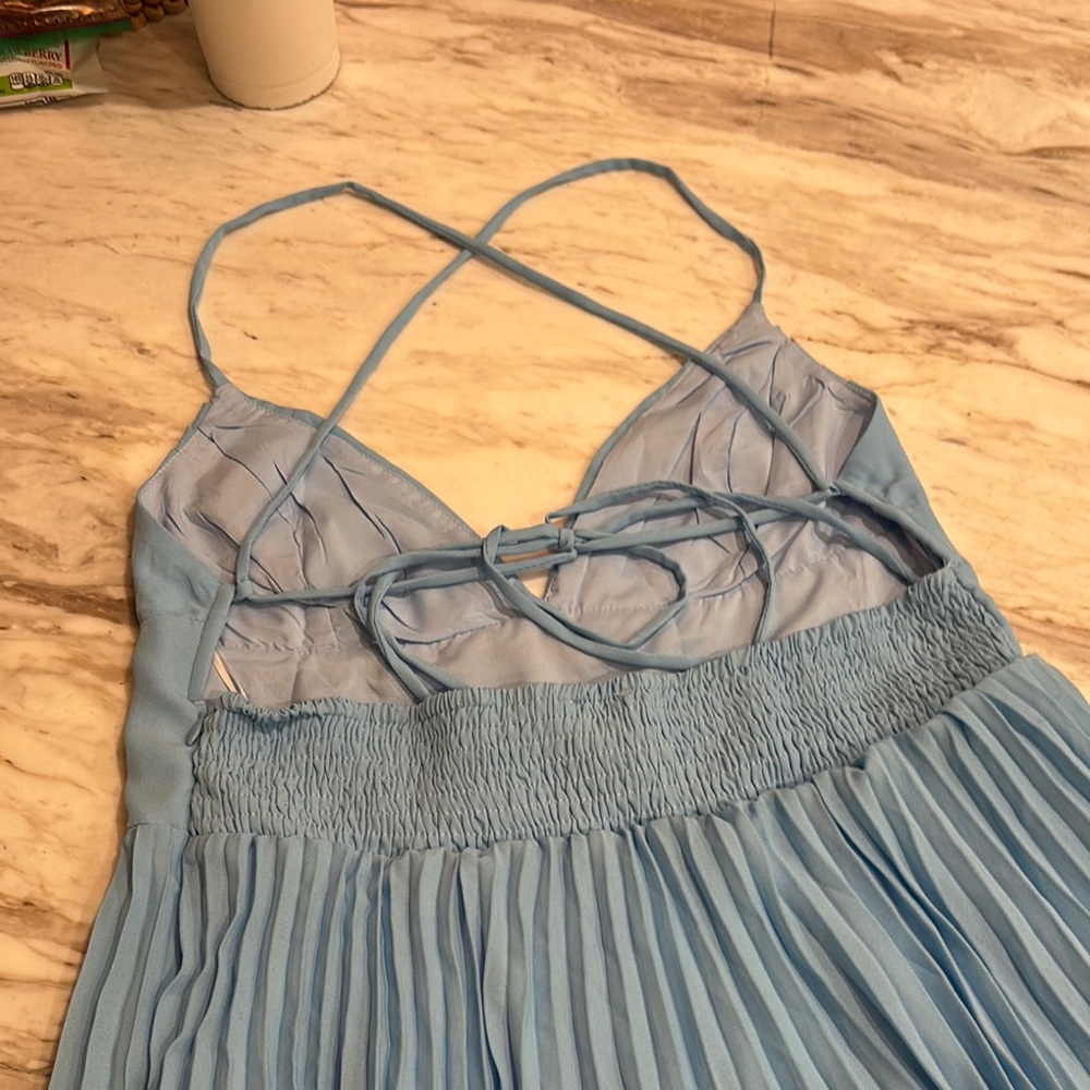 Hello Molly Light Blue Pleated Dress - Picture 6 of 12